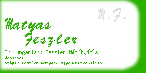 matyas feszler business card